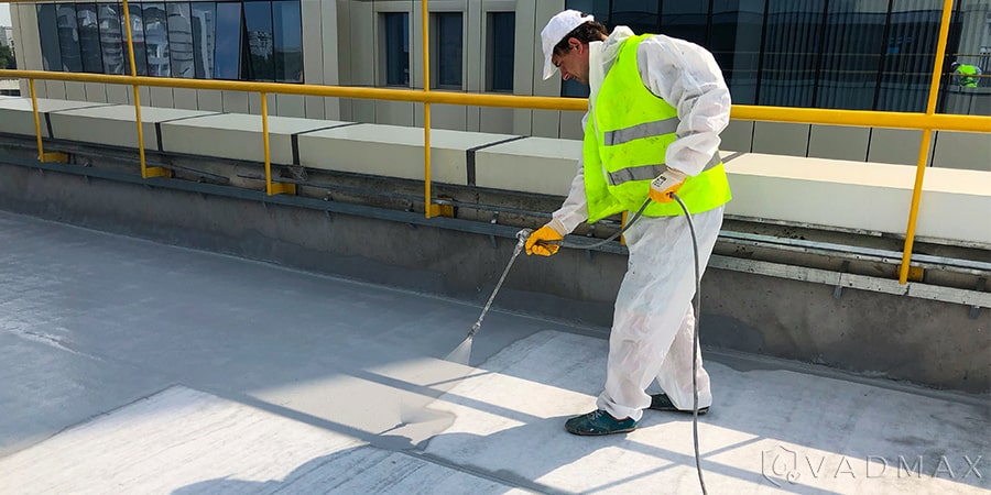 Механізоване нанесення гідроізоляції Гіпердесмо АшАА (Hyperdesmo-HAA)