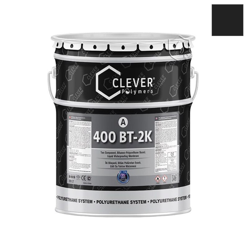 Гідроізоляція Clever 400 ВТ-2К (чорний) - 40 л